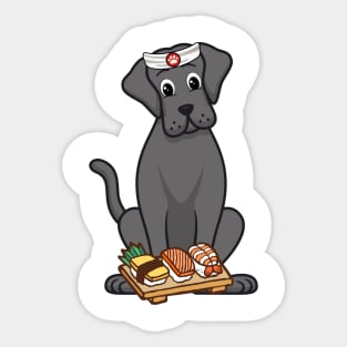 Funny big dog is a sushi chef Sticker